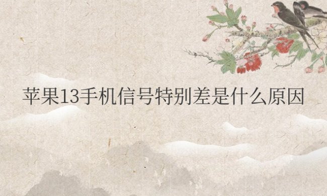 苹果13手机信号特别差是什么原因