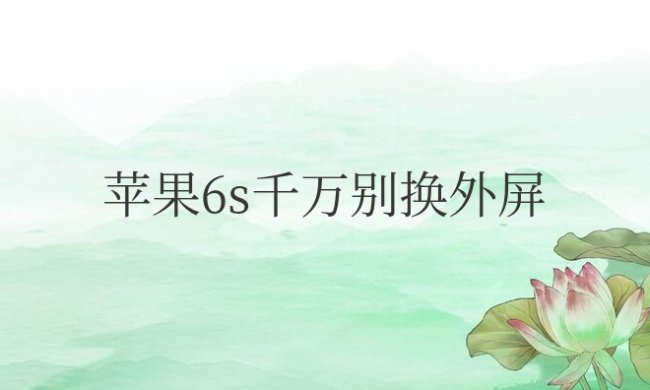 苹果6s千万别换外屏贵吗