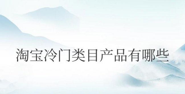 淘宝冷门类目产品有哪些