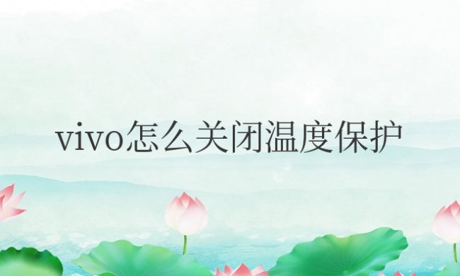 vivo怎么关闭温度保护功能模式