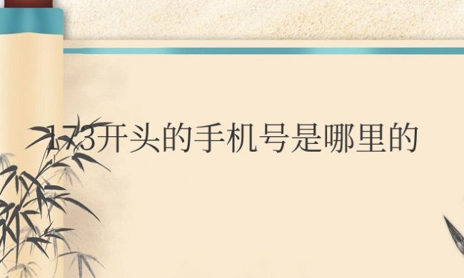 173开头的手机号是哪里的号码