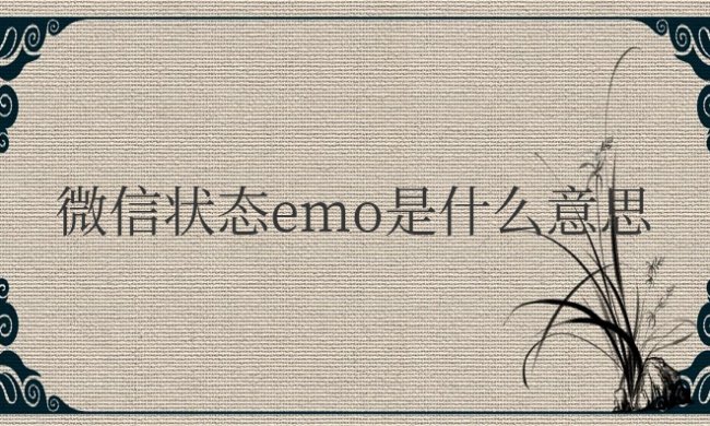 女生微信状态emo是什么意思