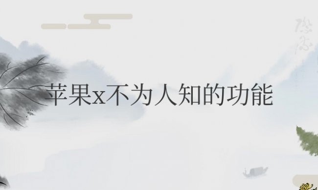 苹果x不为人知的功能