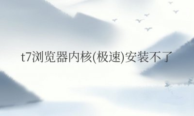 t7浏览器内核 极速安装不了怎么办