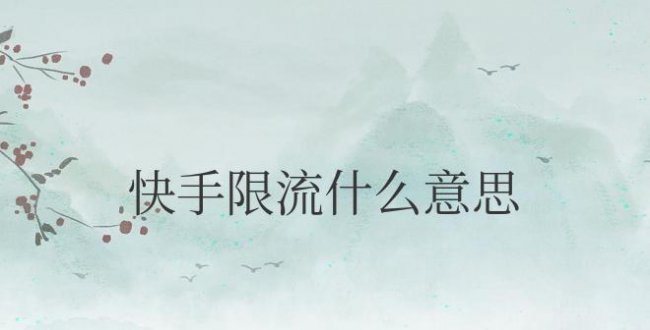 快手限流什么意思网络用语