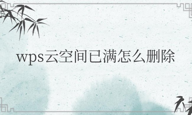 wps云空间已满怎么删除文件