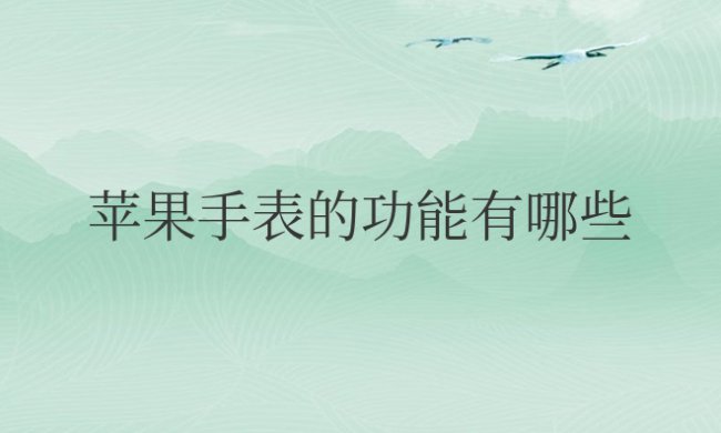 苹果手表的功能有哪些最新