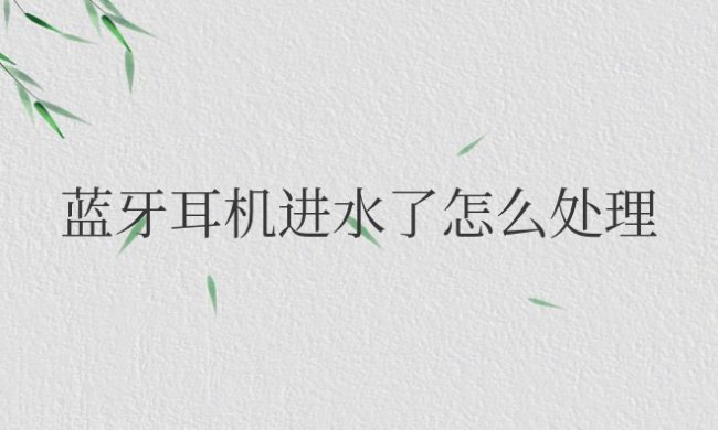 蓝牙耳机进水了怎么处理比较好