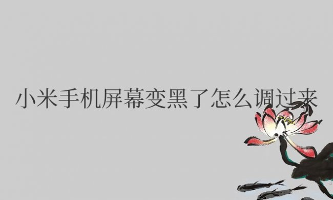 小米手机屏幕变黑了怎么调过来