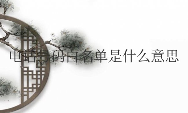 手机电话号码白名单是什么意思