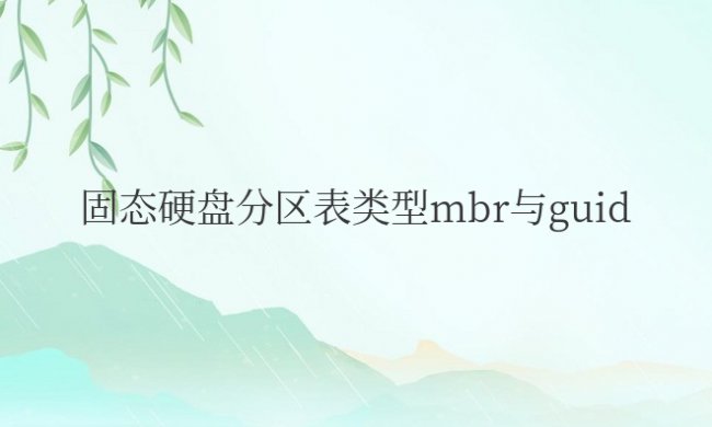 固态硬盘分区表类型mbr与guid用哪个好