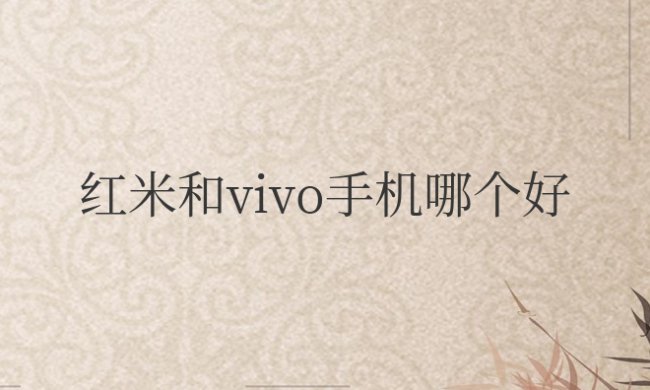 红米和vivo手机哪个好用