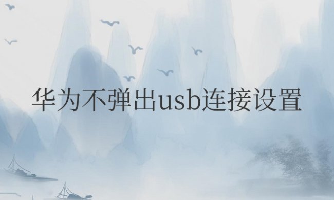华为不弹出usb连接设置