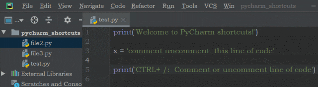 pycharm常用快捷键