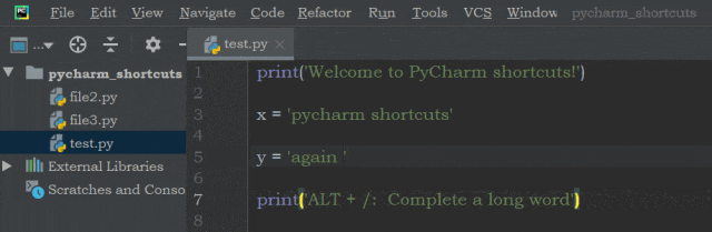 pycharm常用快捷键