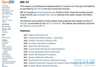 Oracle正式发布JDK22 Oracle发布最新版JDK22